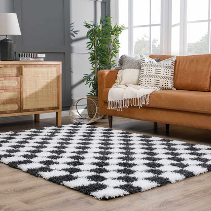 Boutique Rugs Rugs Atira Black & White Checkered Area Rug