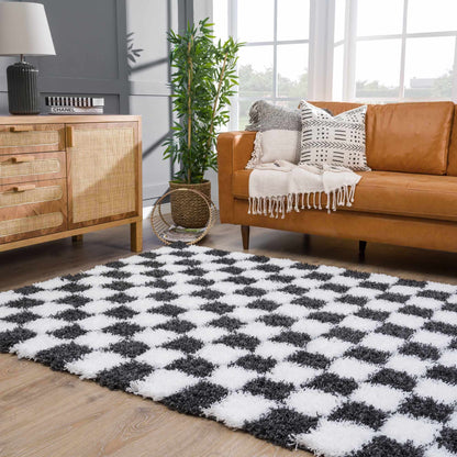 Boutique Rugs Rugs Atira Black & White Checkered Area Rug