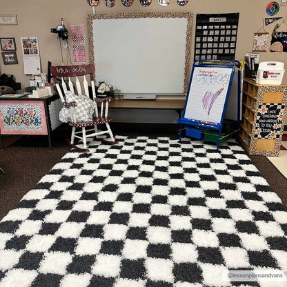 Boutique Rugs Rugs Atira Black & White Checkered Area Rug