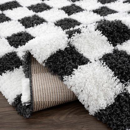 Boutique Rugs Rugs Atira Black & White Checkered Area Rug