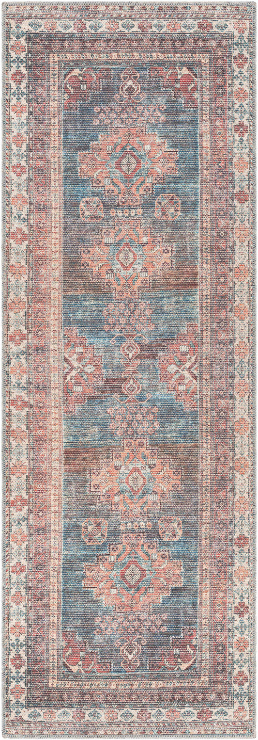 Boutique Rugs Rugs Baltinglass Rust & Blue Washable Area Rug