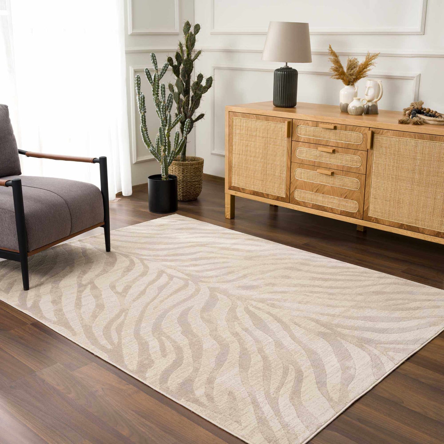 Boutique Rugs Rugs Beige Manteca Zebra Print Area Rug