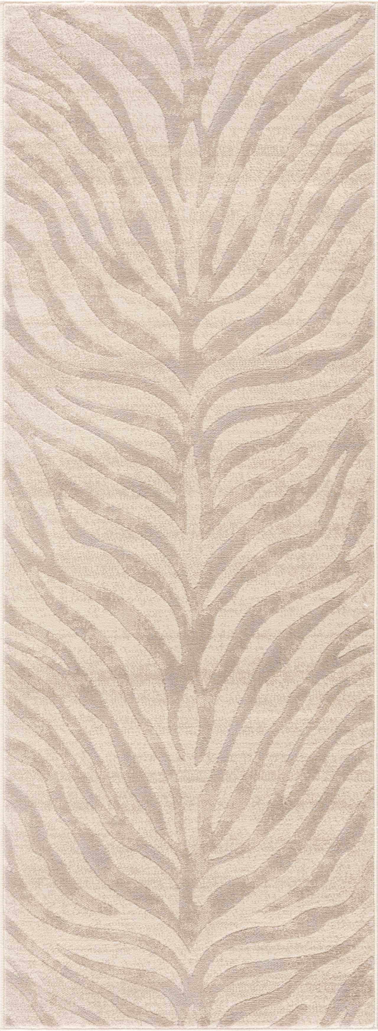 Boutique Rugs Rugs 2'7" x 7'3" Runner Beige Manteca Zebra Print Area Rug