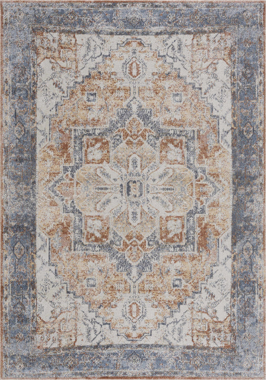 Boutique Rugs Rugs Blue Orange Hera Washable Area Rug