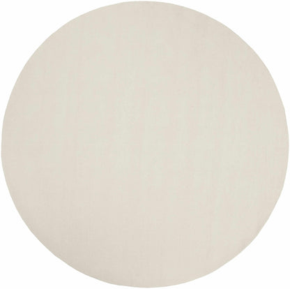 Boutique Rugs Rugs 8' Round Brockton Solid Wool Light Beige Area Rug