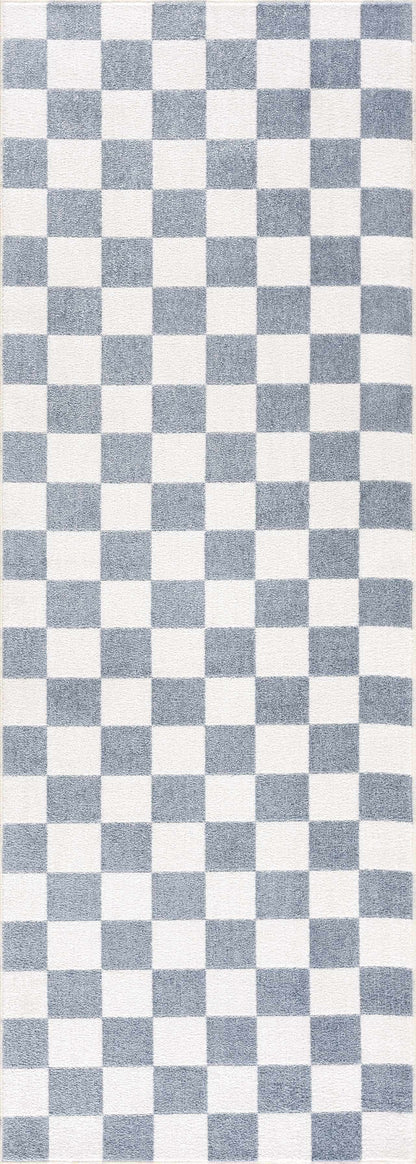 Boutique Rugs Rugs 2'7" x 7'3" Runner Brone Checkered Washable Area Rug