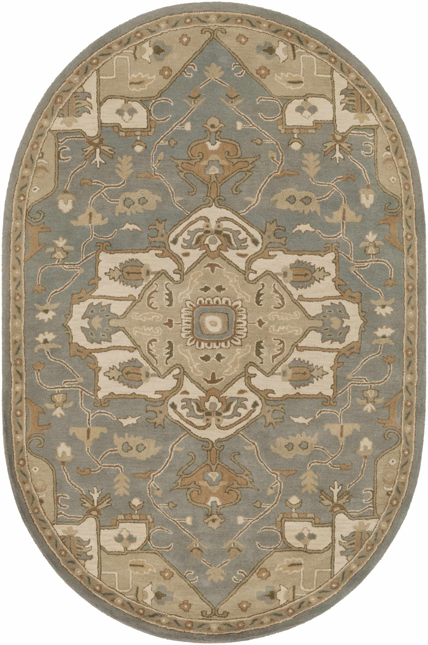 Boutique Rugs Rugs 6' x 9' Oval Broomfield Gray 1144 Wool Area Rug