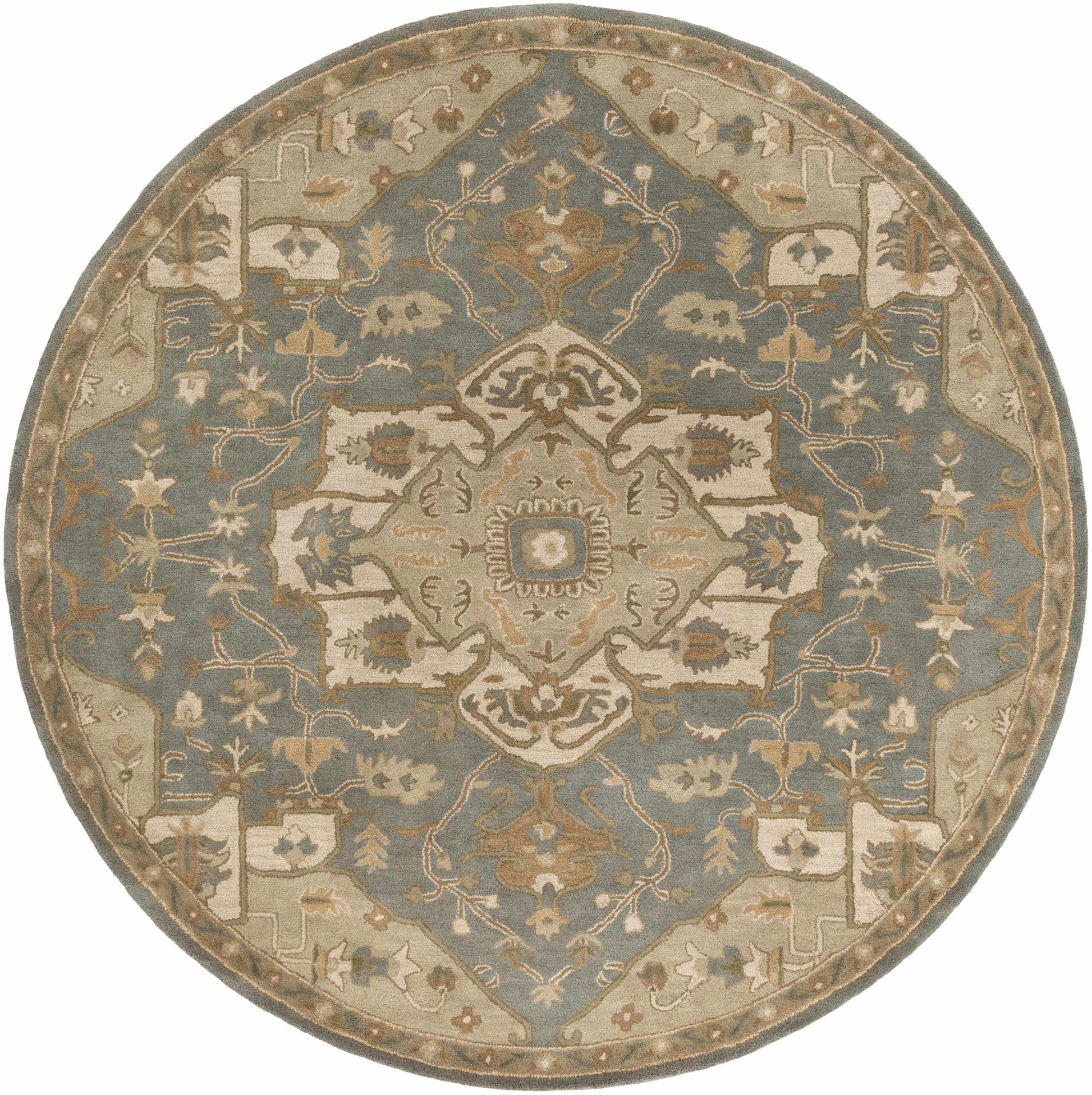 Boutique Rugs Rugs 8' Round Broomfield Gray 1144 Wool Area Rug