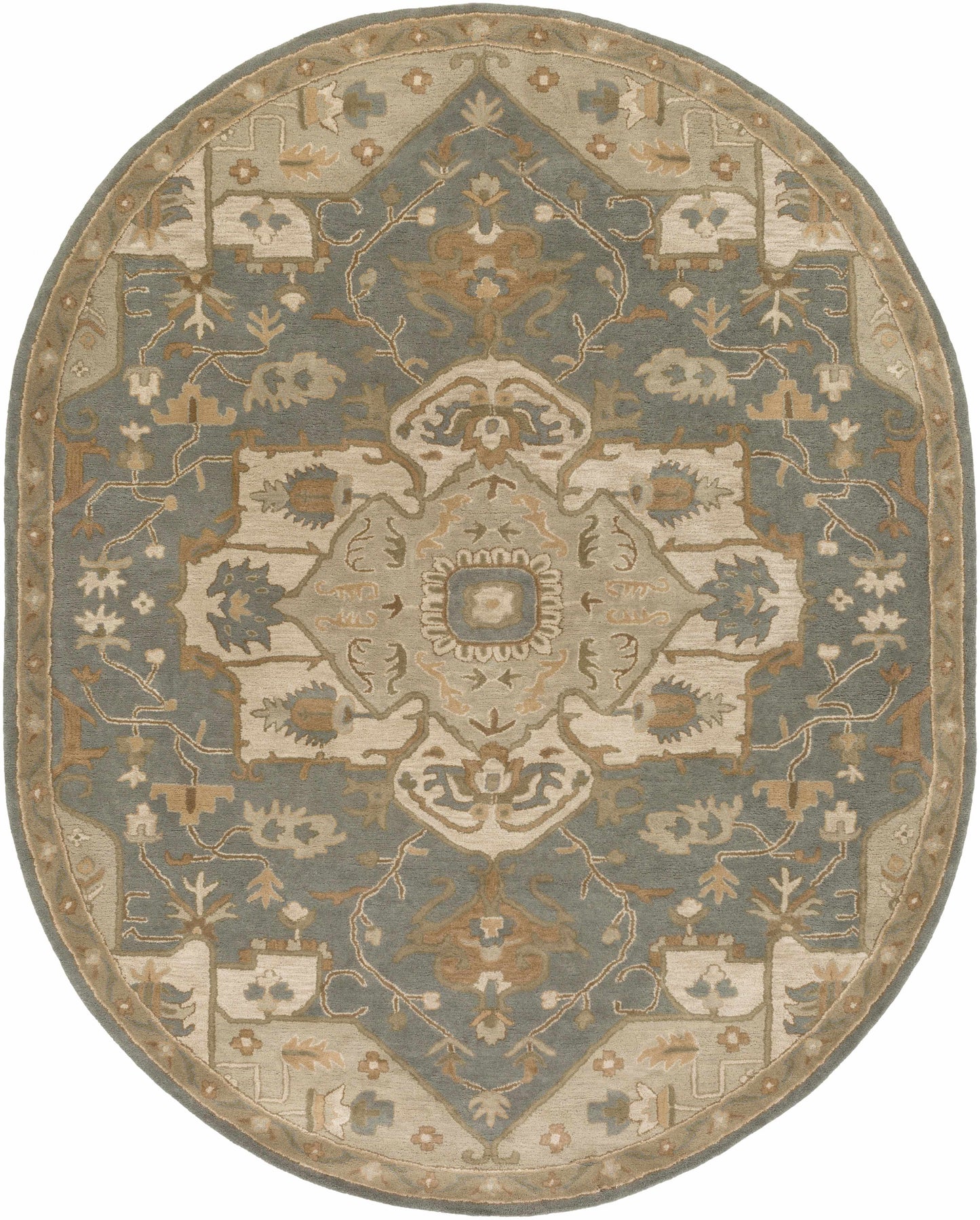 Boutique Rugs Rugs 8' x 10' Oval Broomfield Gray 1144 Wool Area Rug