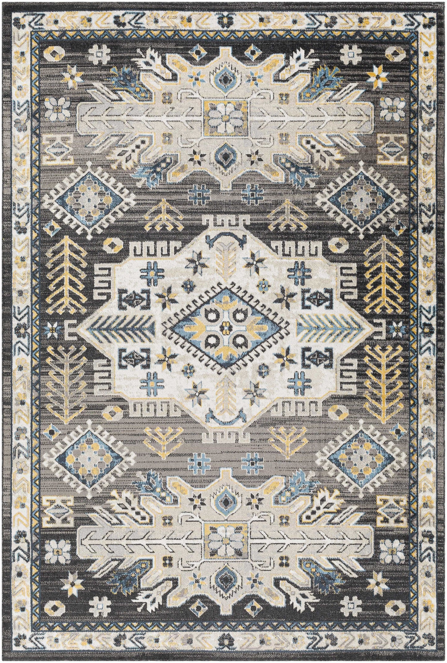 Boutique Rugs Rugs Cabacungan Black & Blue Washable Area Rug