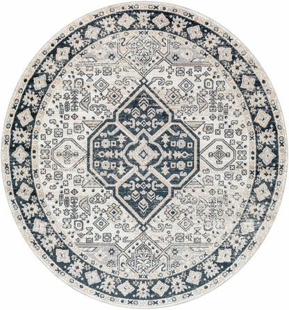 Boutique Rugs Rugs 6'7" Round Cabacungan Cream & Gray Washable Area Rug