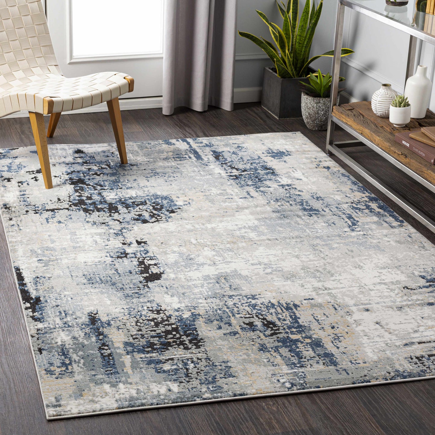 Boutique Rugs Rugs Campsall Gray&Blue Abstract Area Rug