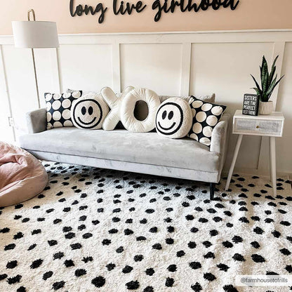 Boutique Rugs Rugs Cansu Black & White Dotted Area Rug