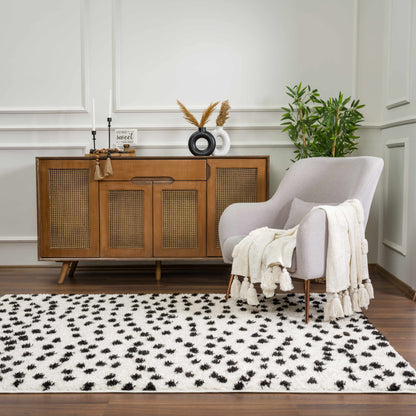 Boutique Rugs Rugs Cansu Black & White Dotted Area Rug