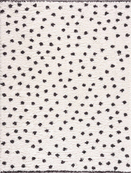 Boutique Rugs Rugs Chaia Dotted Black & White Plush Rug