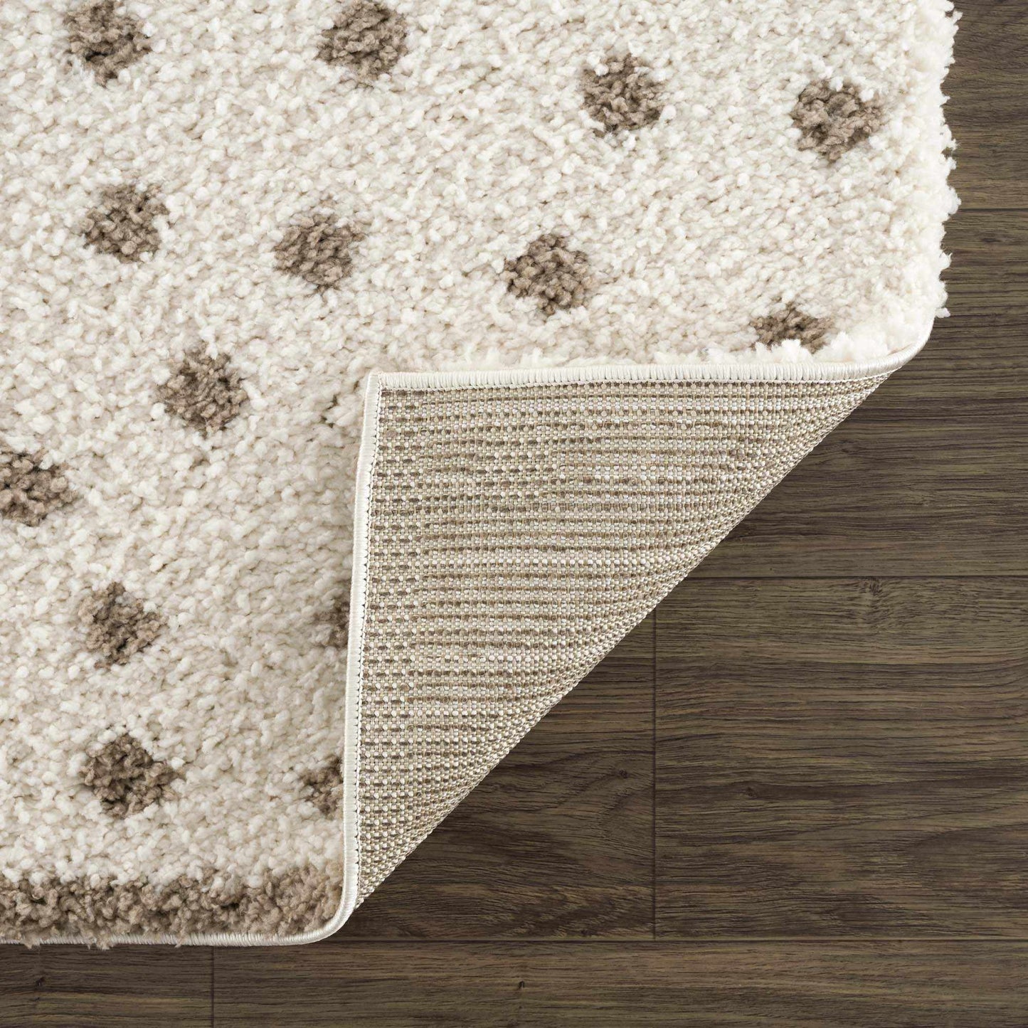 Boutique Rugs Rugs Chaia Dotted Cream & Brown Plush Rug