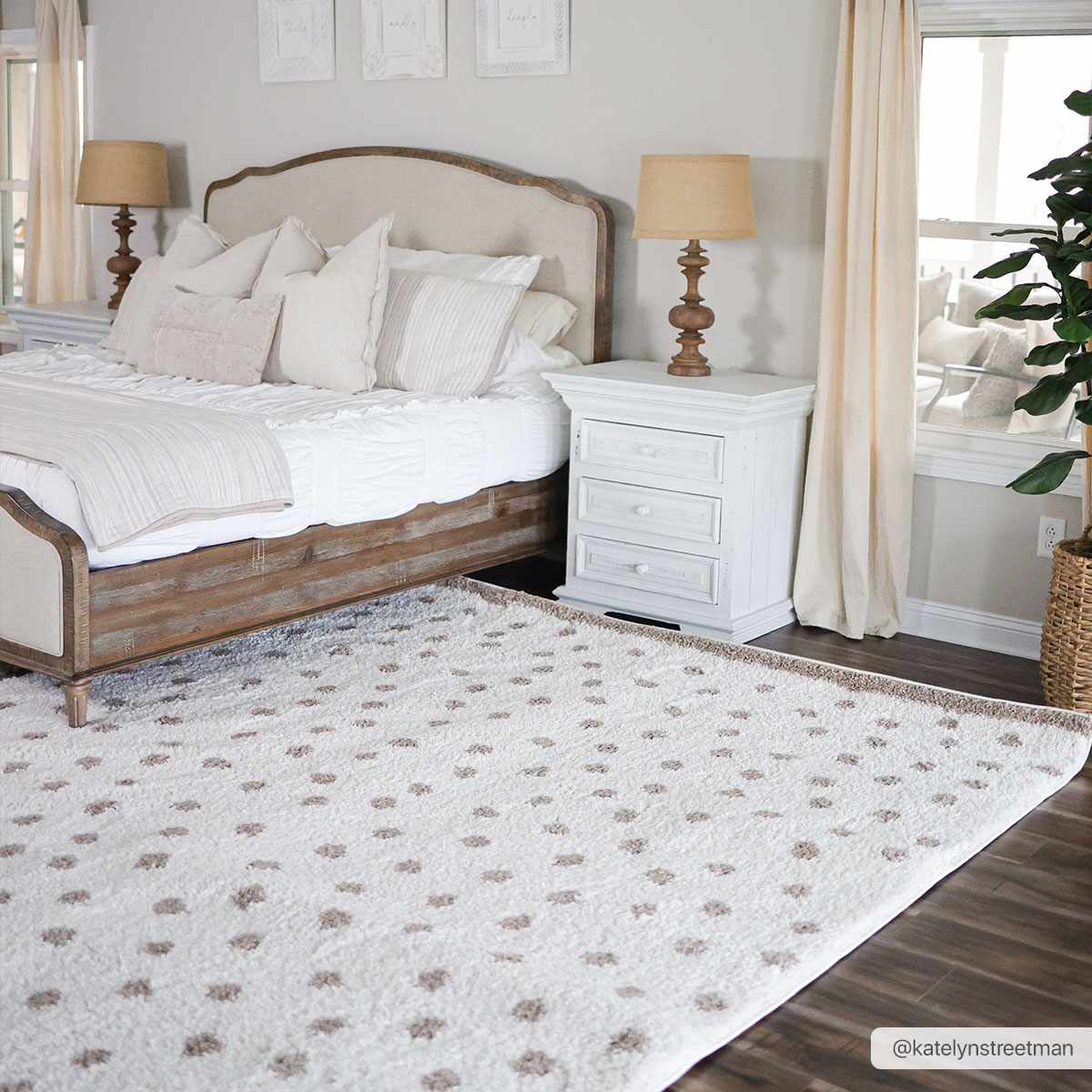 Boutique Rugs Rugs Chaia Dotted Cream & Brown Plush Rug