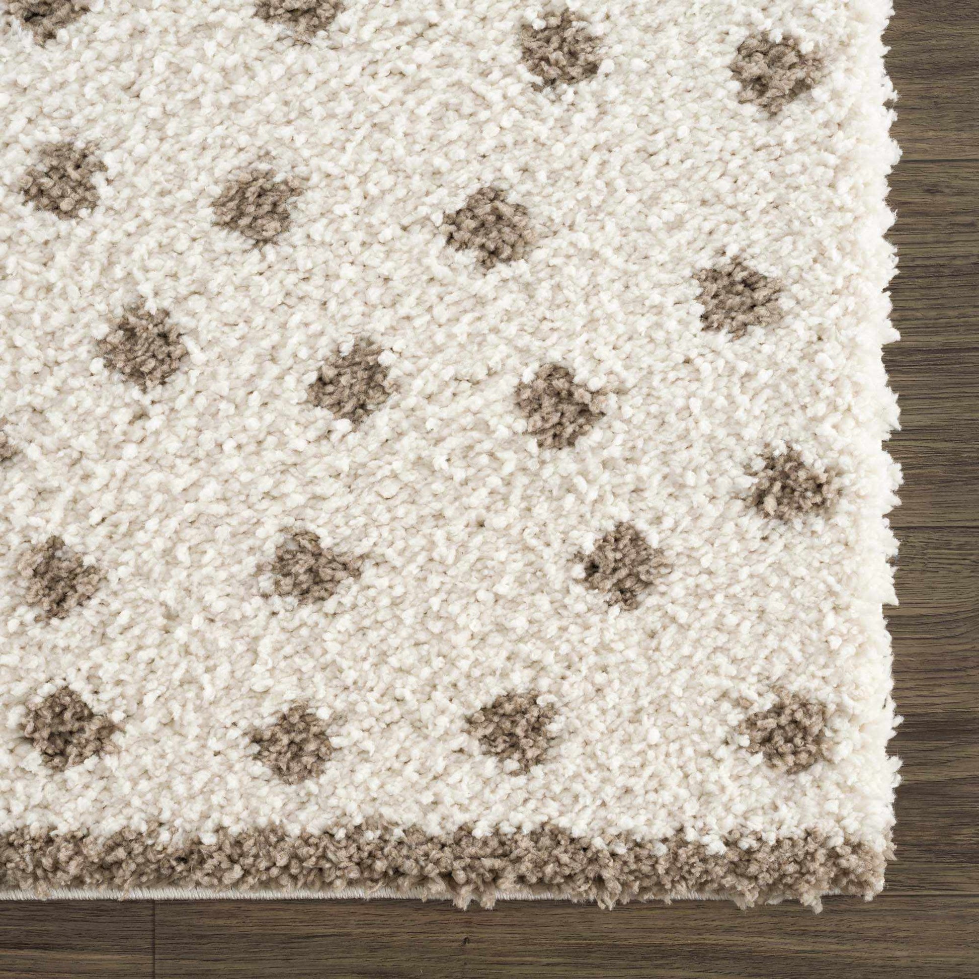 Boutique Rugs Rugs Chaia Dotted Cream & Brown Plush Rug