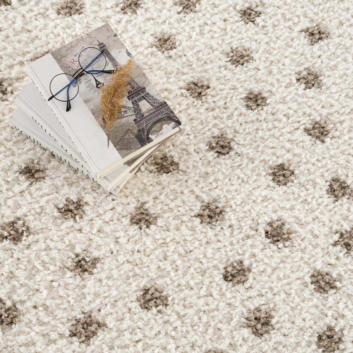 Boutique Rugs Rugs Chaia Dotted Cream & Brown Plush Rug