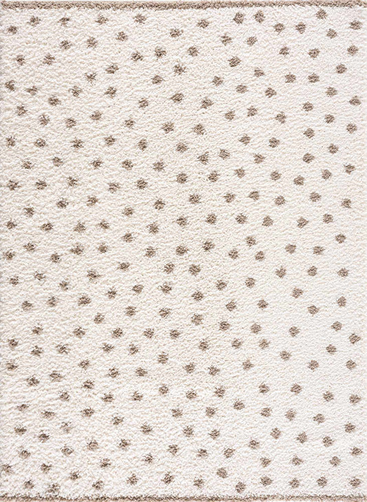 Boutique Rugs Rugs Chaia Dotted Cream & Brown Plush Rug