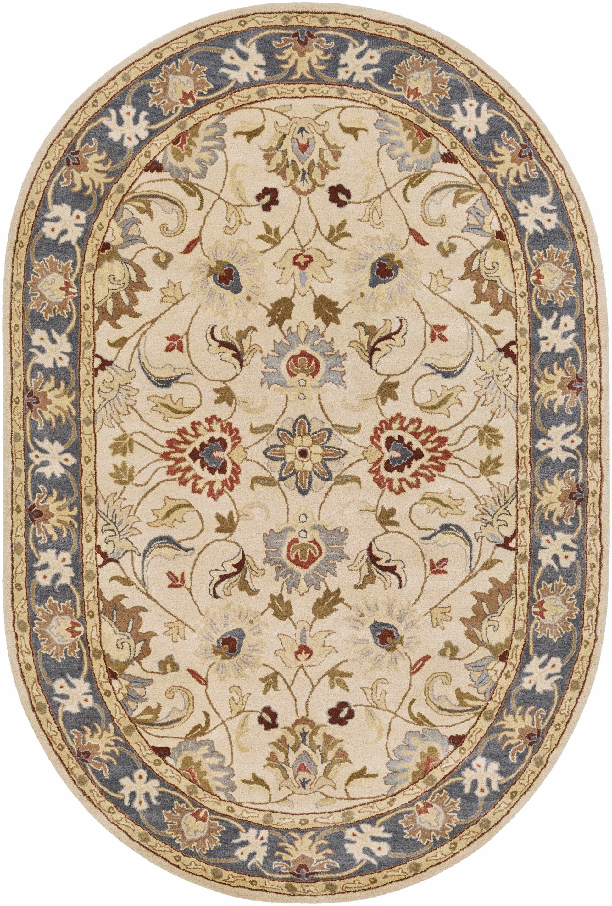 Boutique Rugs Rugs 6' x 9' Oval Cherryfield 1125 Yellow&Sage Wool Rug