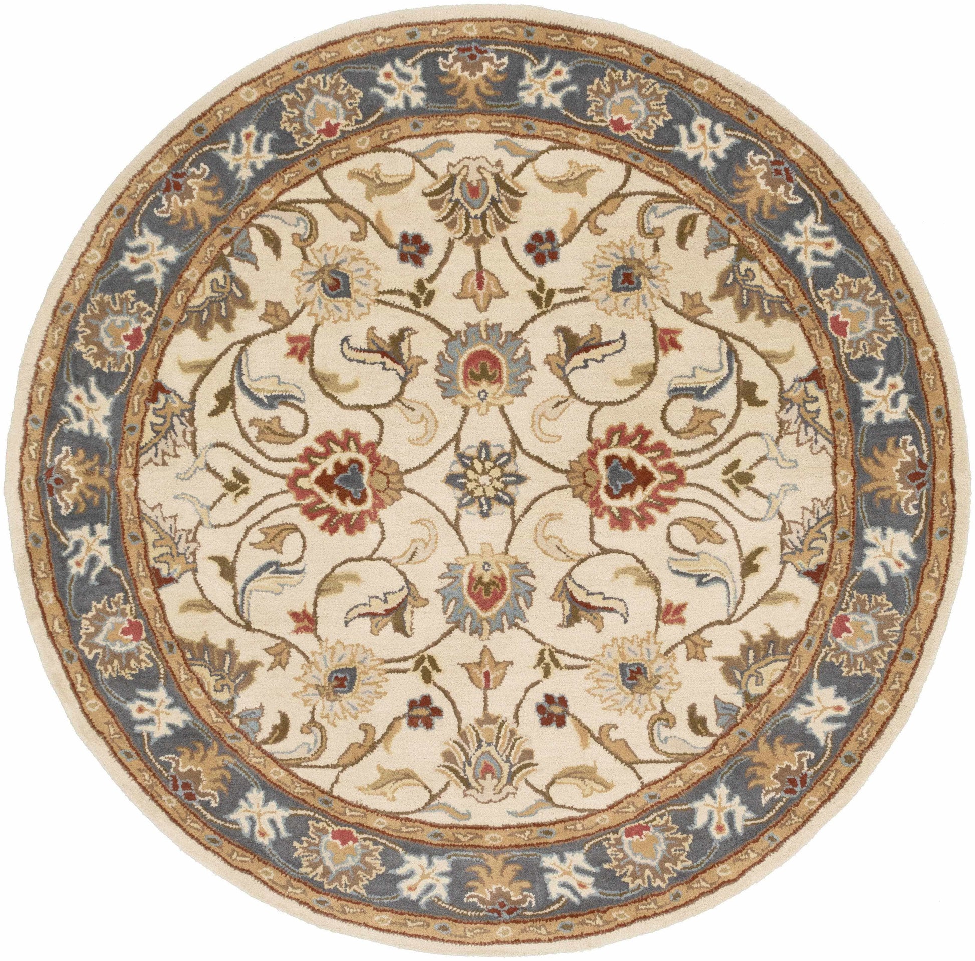 Boutique Rugs Rugs 6' Round Cherryfield 1125 Yellow&Sage Wool Rug