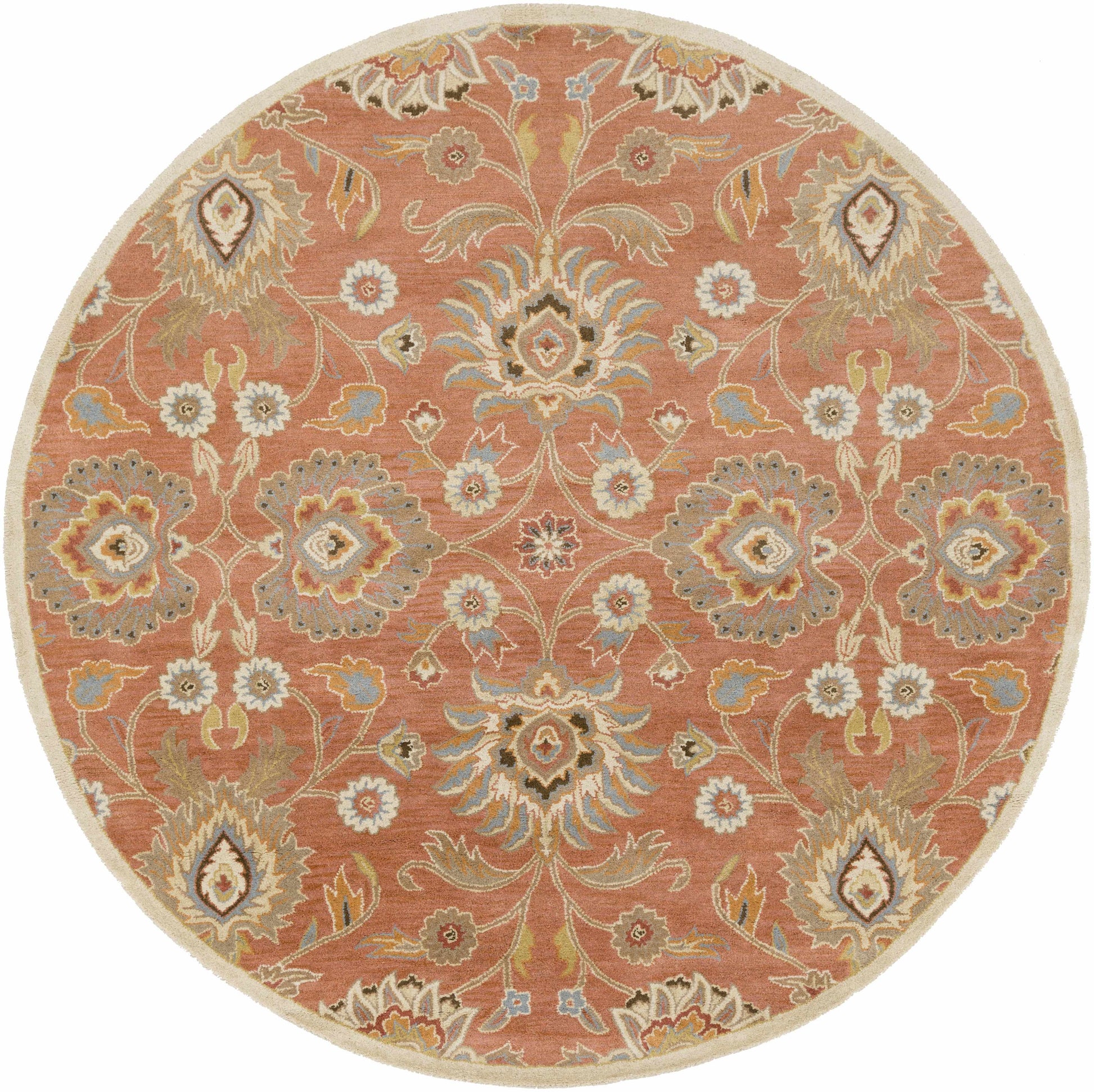 Boutique Rugs Rugs 8' Round Conesus Burnt Orange 1112 Wool Area Rug