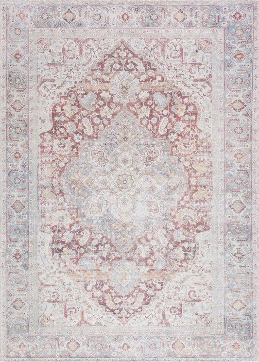 Boutique Rugs Rugs Cream Rust Leeston Vintage Washable Area Rug