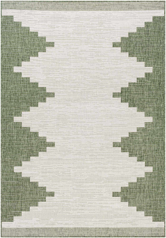 Boutique Rugs Rugs 4'3" x 5'11" Rectangle Djugun Green Indoor & Outdoor Rug