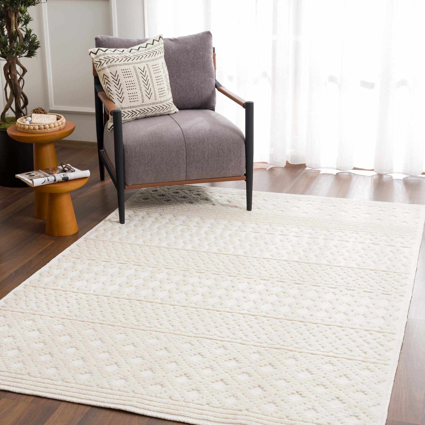 Boutique Rugs Rugs Drago White Washable Area Rug