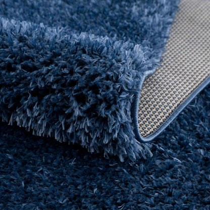 Boutique Rugs Rugs Faina Solid Dark Blue Shag Rug Washable