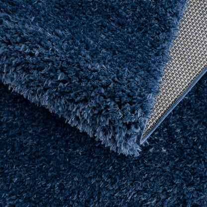 Boutique Rugs Rugs Faina Solid Dark Blue Shag Rug Washable