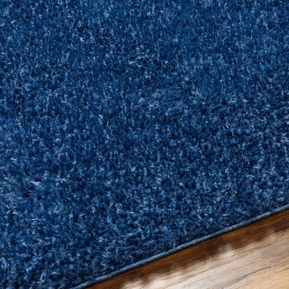 Boutique Rugs Rugs Faina Solid Dark Blue Shag Rug Washable