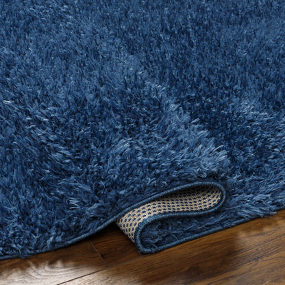 Boutique Rugs Rugs Faina Solid Dark Blue Shag Rug Washable