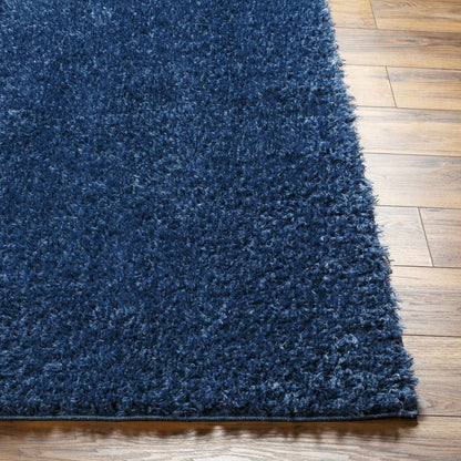 Boutique Rugs Rugs Faina Solid Dark Blue Shag Rug Washable