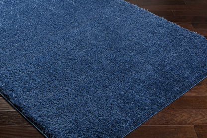 Boutique Rugs Rugs Faina Solid Dark Blue Shag Rug Washable