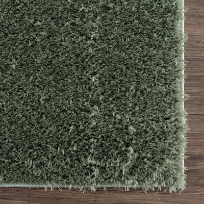 Boutique Rugs Rugs Faina Solid Green Shag Rug Washable