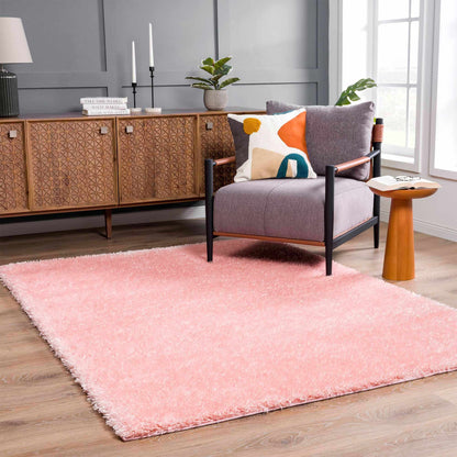 Boutique Rugs Rugs Faina Solid Pink Shag Rug Washable