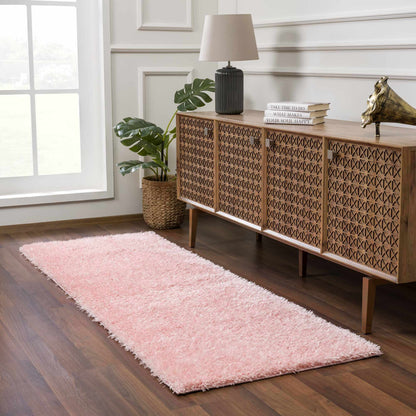 Boutique Rugs Rugs Faina Solid Pink Shag Rug Washable