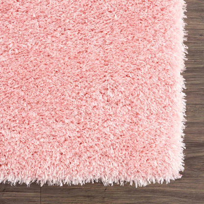 Boutique Rugs Rugs Faina Solid Pink Shag Rug Washable