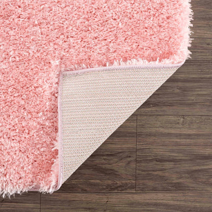 Boutique Rugs Rugs Faina Solid Pink Shag Rug Washable