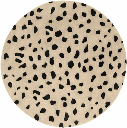 Boutique Rugs Rugs 6' Round Guiseley Dalmatian Wool Area Rug