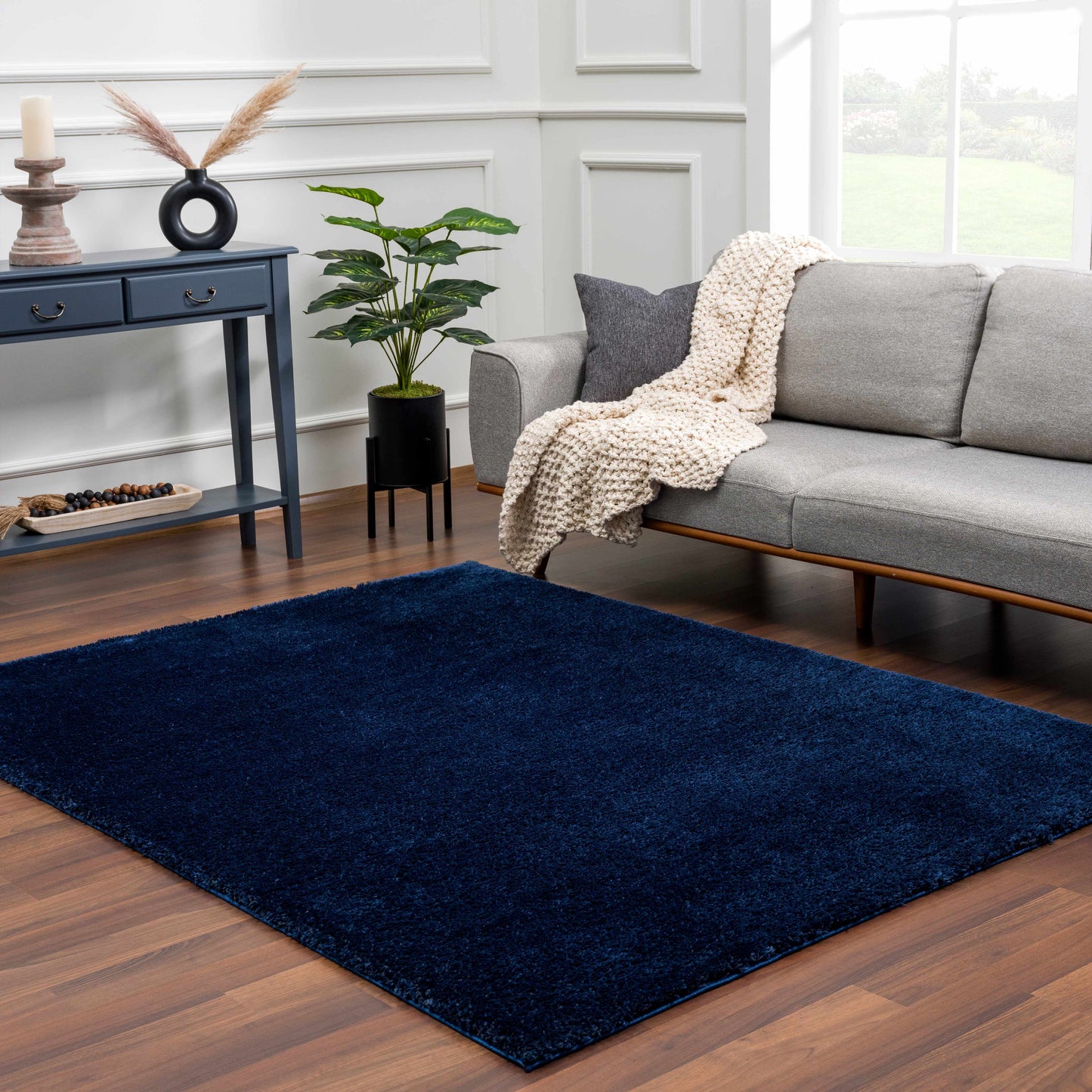 Boutique Rugs Rugs Heavenly Solid Navy Plush Rug