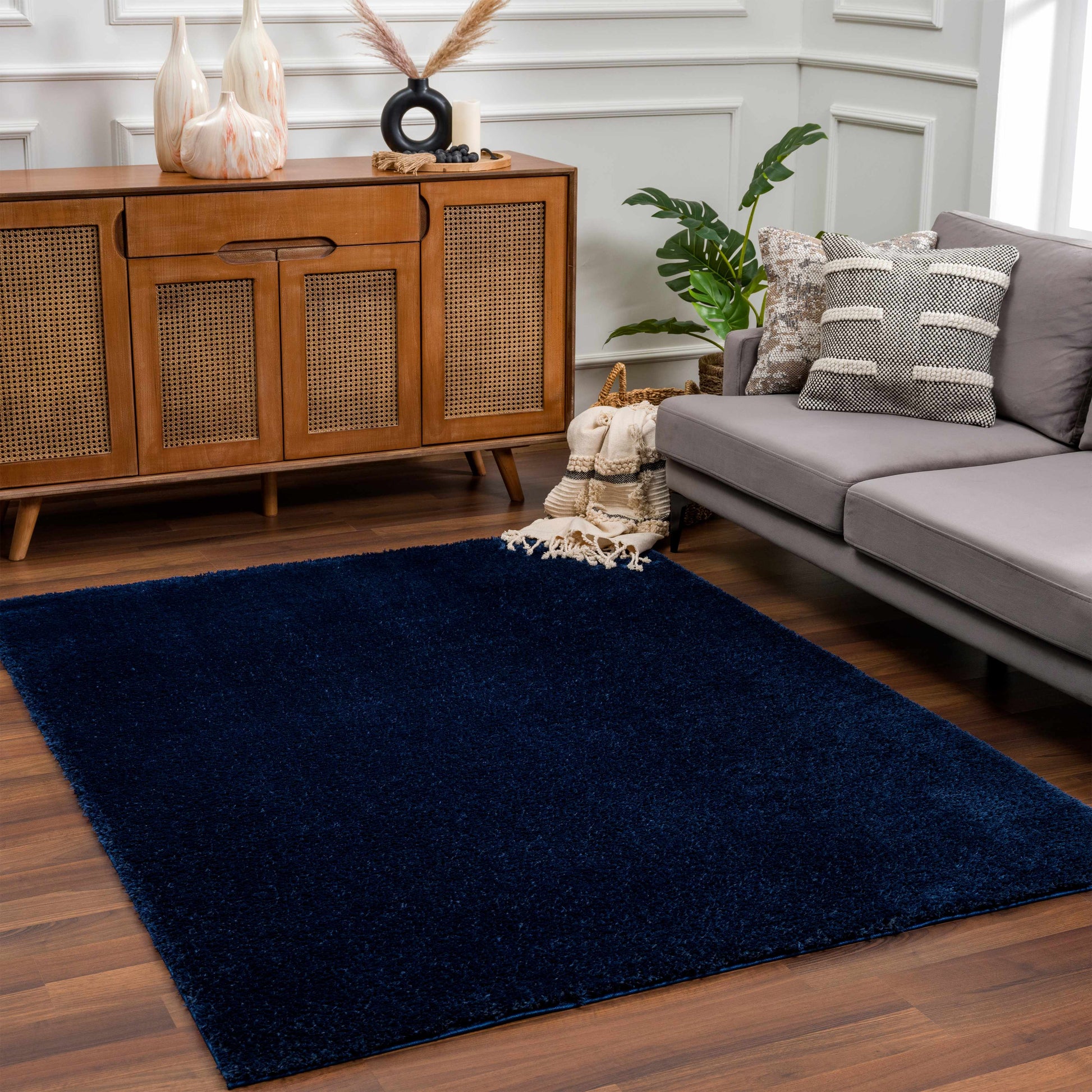 Boutique Rugs Rugs Heavenly Solid Navy Plush Rug