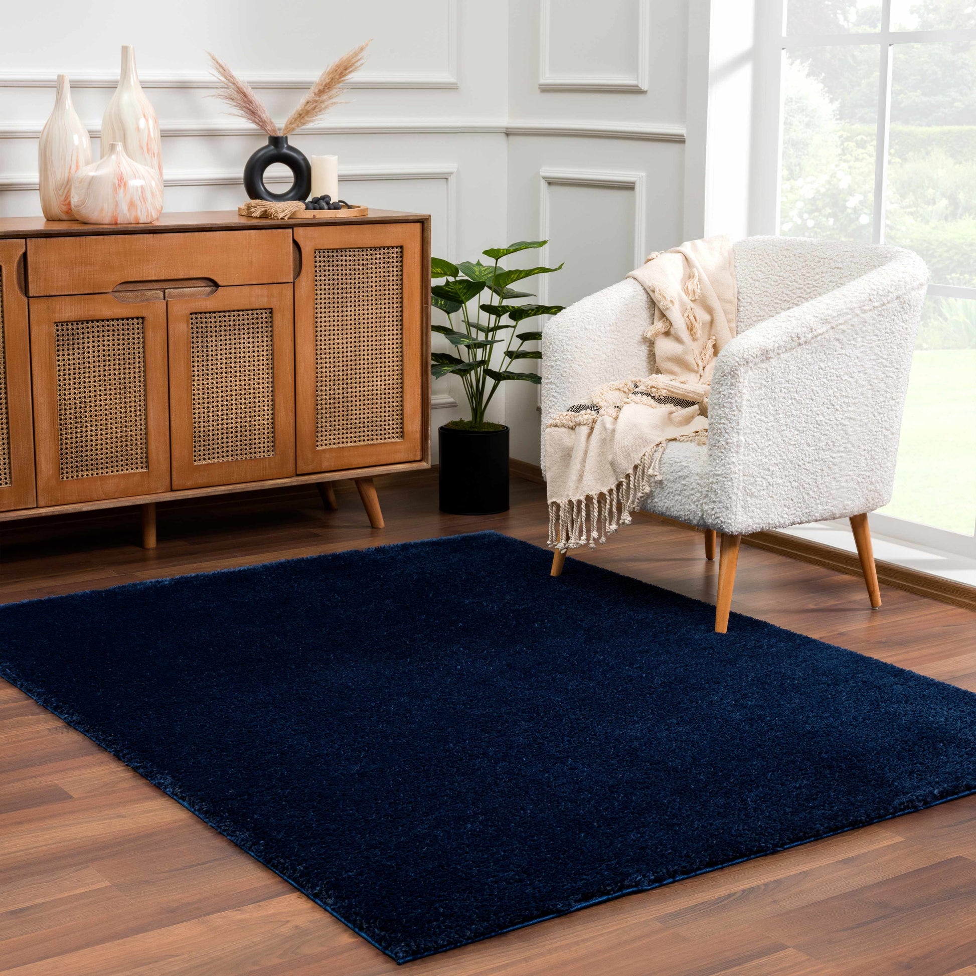 Boutique Rugs Rugs Heavenly Solid Navy Plush Rug