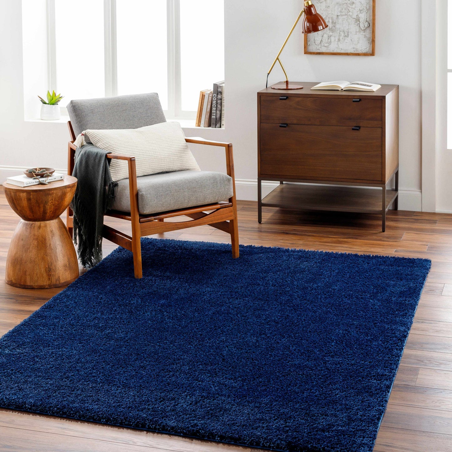 Boutique Rugs Rugs Heavenly Solid Navy Plush Rug