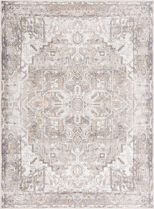 Boutique Rugs Rugs Hera Brown&Cream Washable Area Rug