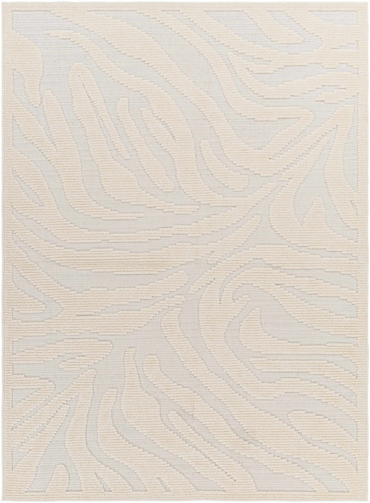 Boutique Rugs Rugs Keto Cream Zebra Print Washable Area Rug