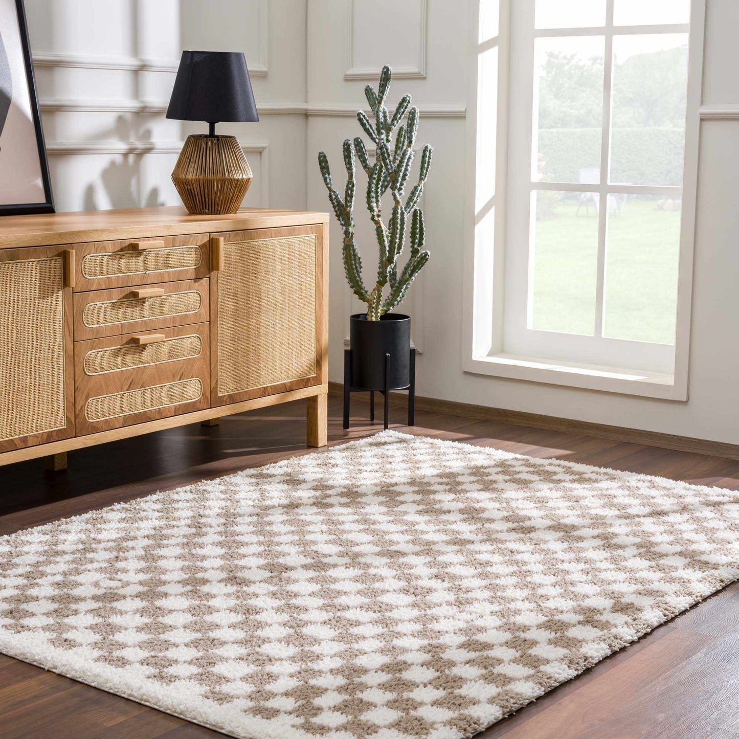 Boutique Rugs Rugs Kieu Light Gray & Taupe Checkered Area Rug