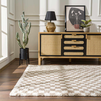 Boutique Rugs Rugs Kieu Light Gray & Taupe Checkered Area Rug